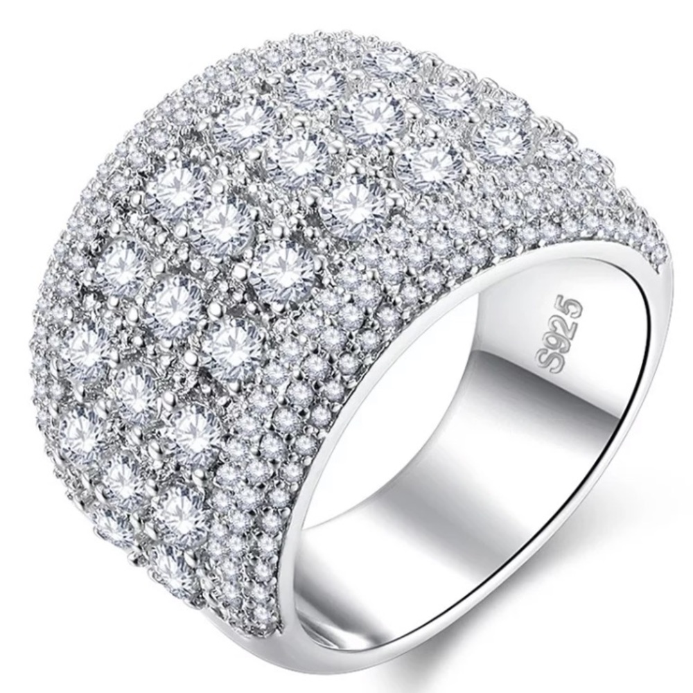 Sterling silver wide cocktail ring - Picture 4 of 7